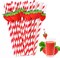 Strawberry Straws, 30 Pack Disposable Drinking Straws Cute Paper Straws with Stripes for Juice, Cocktail, Milkshake, Baby Shower Strawberry Birthday Decorations Strawberry Party Favors - 7.76 Inches
